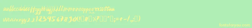 rujakpetis Font – Yellow Fonts on Green Background