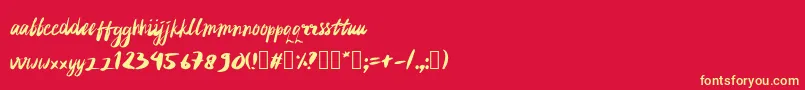 rujakpetis-fontti – keltaiset fontit punaisella taustalla
