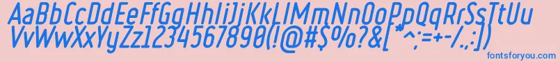 Więcej informacji o czcionce Ruler Bold Italic Czcionka Ruler Bold Italic – niebieskie czcionki na różowym tle