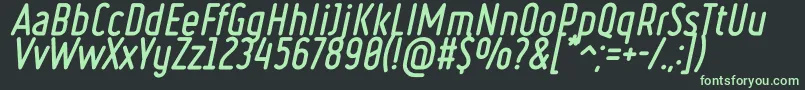 Czcionka Ruler Bold Italic – zielone czcionki na czarnym tle
