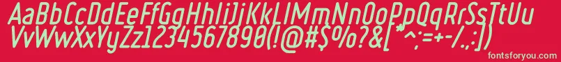 Ruler Bold Italic Font – Green Fonts on Red Background