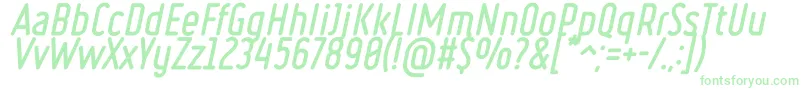 フォントRuler Bold Italic – 白い背景に緑のフォント