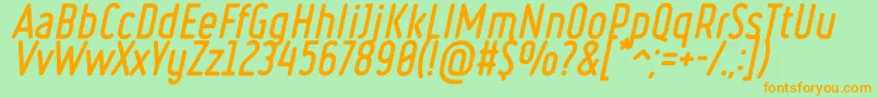 Ruler Bold Italic Font – Orange Fonts on Green Background
