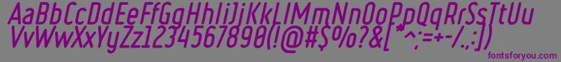 Fonte Ruler Bold Italic – fontes roxas em um fundo cinza
