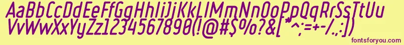 Ruler Bold Italic Font – Purple Fonts on Yellow Background