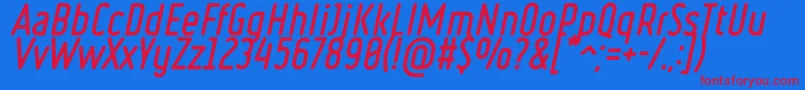Lisätietoja Ruler Bold Italic-fontista Ruler Bold Italic-fontti – punaiset fontit sinisellä taustalla