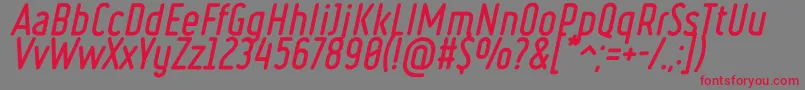 Ruler Bold Italic Font – Red Fonts on Gray Background