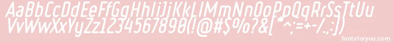 Ruler Bold Italic-fontti – valkoiset fontit vaaleanpunaisella taustalla