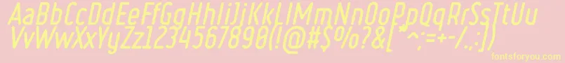 Ruler Bold Italic Font – Yellow Fonts on Pink Background