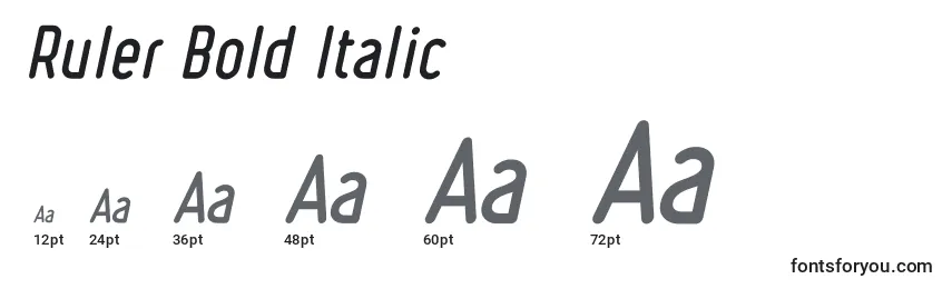 Ruler Bold Italic-fontin koot