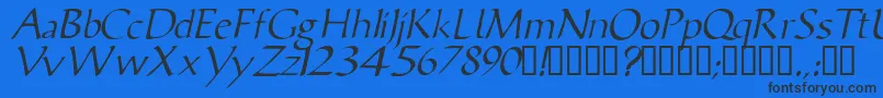 VicisskItalic-Schriftart – Schwarze Schriften auf blauem Hintergrund
