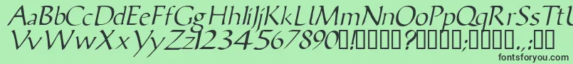 VicisskItalic-Schriftart – Schwarze Schriften auf grünem Hintergrund