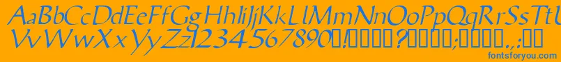 VicisskItalic Font – Blue Fonts on Orange Background