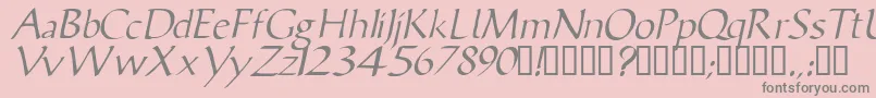 フォントVicisskItalic – ピンクの背景に灰色の文字