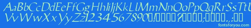 VicisskItalic Font – Green Fonts on Blue Background