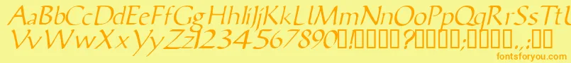 VicisskItalic Font – Orange Fonts on Yellow Background