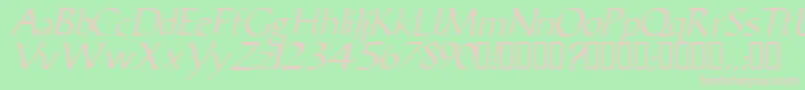 フォントVicisskItalic – 緑の背景にピンクのフォント