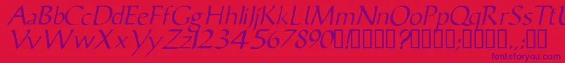 VicisskItalic Font – Purple Fonts on Red Background