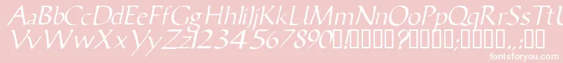 Czcionka VicisskItalic – białe czcionki na różowym tle