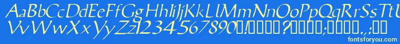 VicisskItalic Font – Yellow Fonts on Blue Background