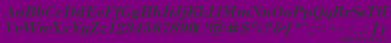 UkBodoniBolditalic Font – Black Fonts on Purple Background