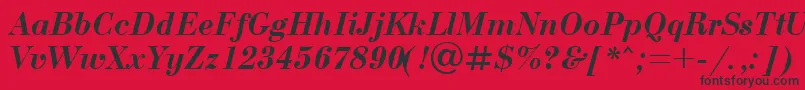 UkBodoniBolditalic Font – Black Fonts on Red Background