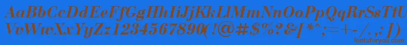 fuente UkBodoniBolditalic – Fuentes Marrones Sobre Fondo Azul
