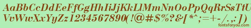 UkBodoniBolditalic Font – Brown Fonts on Green Background