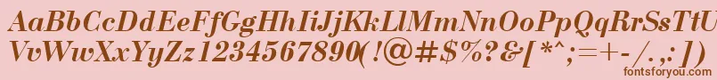 UkBodoniBolditalic Font – Brown Fonts on Pink Background