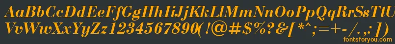 UkBodoniBolditalic Font – Orange Fonts on Black Background