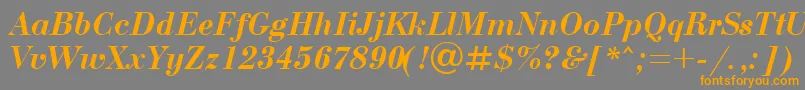 UkBodoniBolditalic Font – Orange Fonts on Gray Background