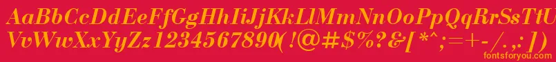 UkBodoniBolditalic Font – Orange Fonts on Red Background