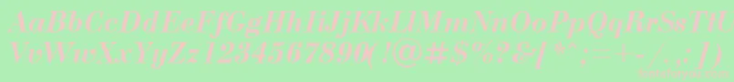 UkBodoniBolditalic Font – Pink Fonts on Green Background