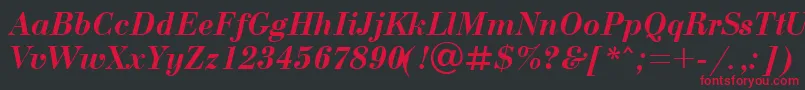 UkBodoniBolditalic Font – Red Fonts on Black Background
