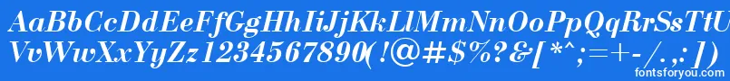 More about UkBodoniBolditalic Font UkBodoniBolditalic Font – White Fonts on Blue Background