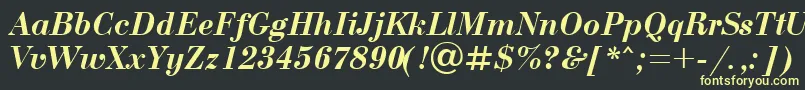 UkBodoniBolditalic Font – Yellow Fonts on Black Background