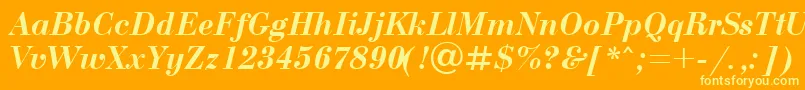 More about UkBodoniBolditalic Font UkBodoniBolditalic Font – Yellow Fonts on Orange Background