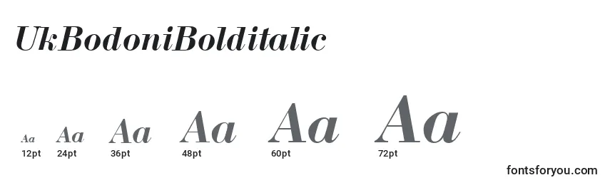 UkBodoniBolditalic Font Sizes