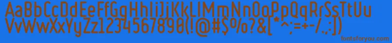 Fonte Ruler Bold – fontes marrons em um fundo azul