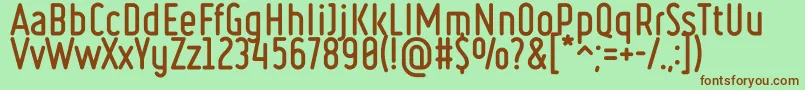 Fonte Ruler Bold – fontes marrons em um fundo verde