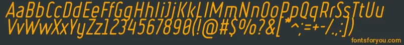 Ruler Italic Font – Orange Fonts on Black Background