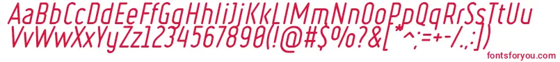 フォントRuler Italic – 白い背景に赤い文字