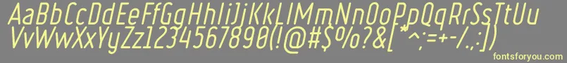 Ruler Italic Font – Yellow Fonts on Gray Background