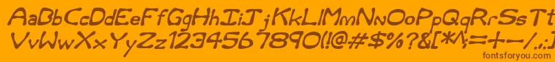 Rum and Bones Italic Font – Brown Fonts on Orange Background