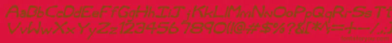 Rum and Bones Italic Font – Brown Fonts on Red Background