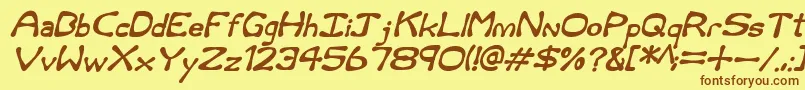 Rum and Bones Italic Font – Brown Fonts on Yellow Background