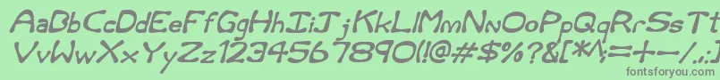 フォントRum and Bones Italic – 緑の背景に灰色の文字