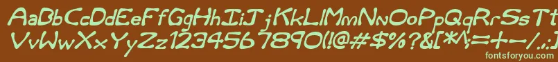 Rum and Bones Italic Font – Green Fonts on Brown Background