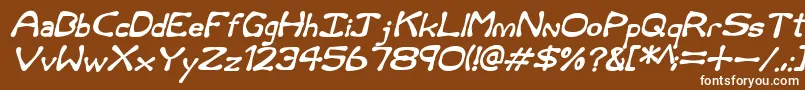フォントRum and Bones Italic – 茶色の背景に白い文字