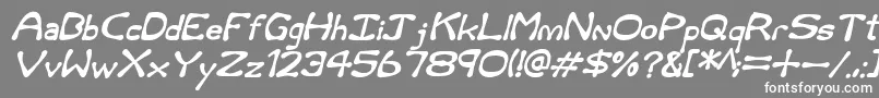 Rum and Bones Italic-Schriftart – Weiße Schriften auf grauem Hintergrund